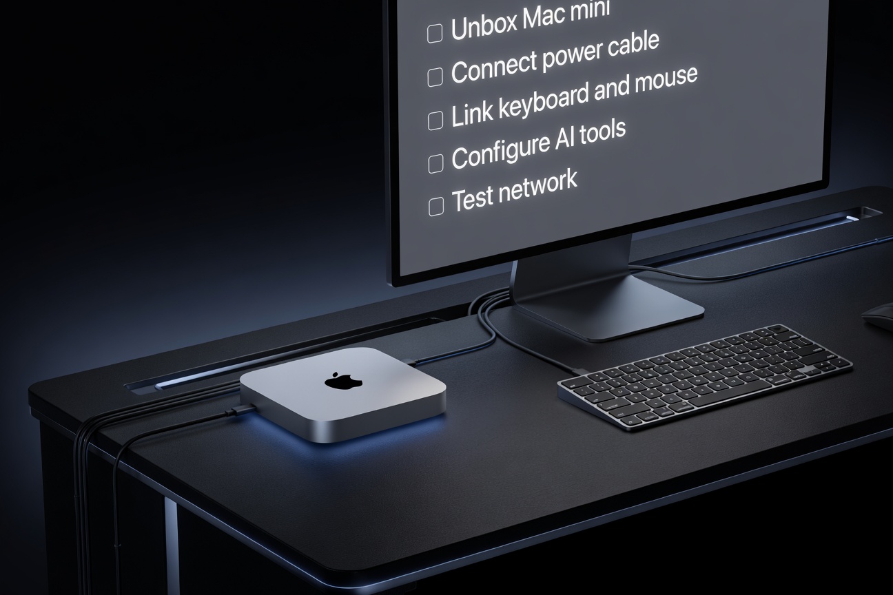 Mac mini machine setup visual for the course